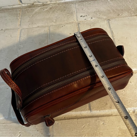 Aaron Leather Goods Leather Travel Toiletry Bag, Walnut Brown - NEW - Picture 10 of 10